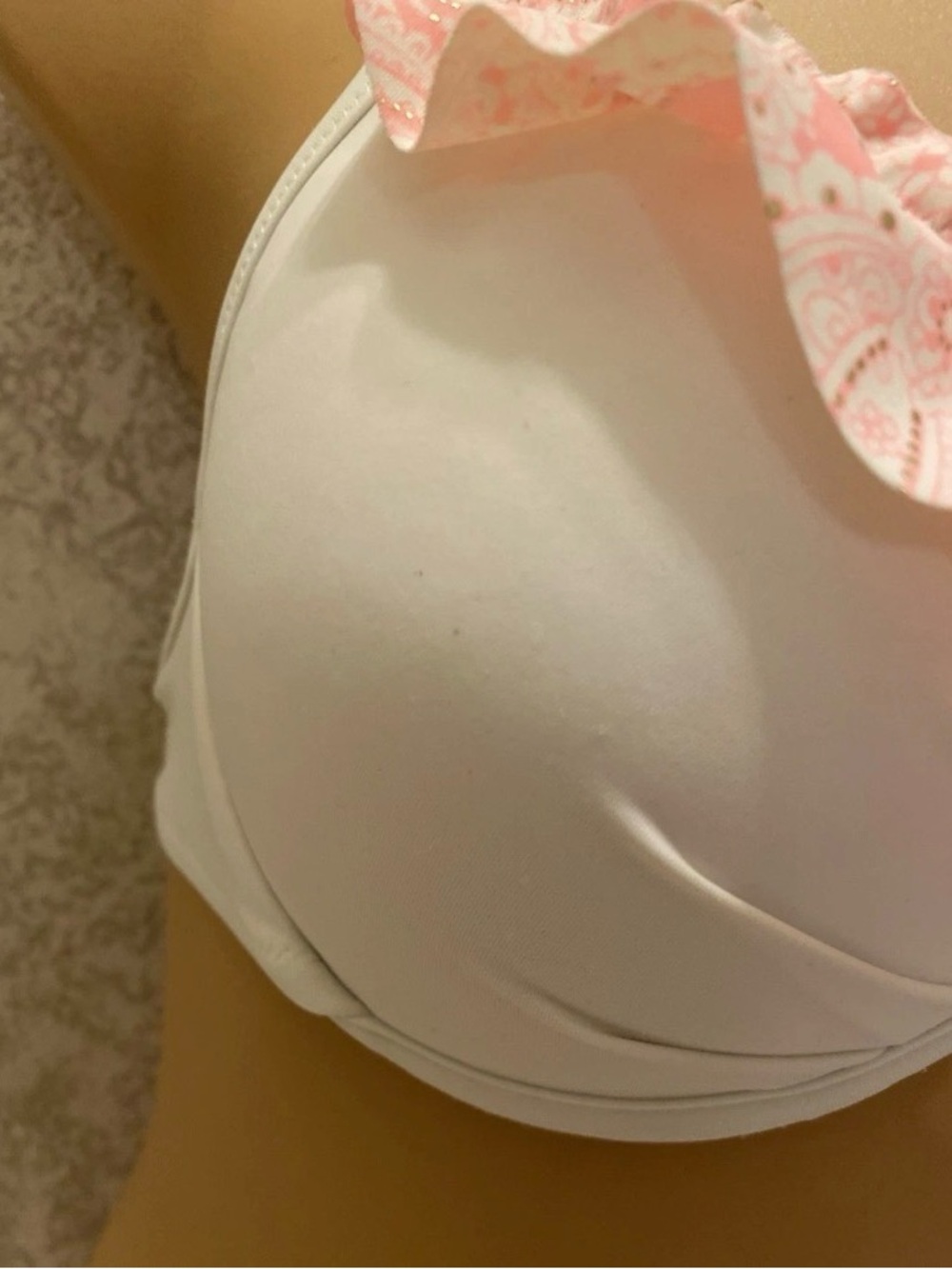 Victoria's Secret White & Peach Ruffle Halter Bikini Set - Picture 5 of 16